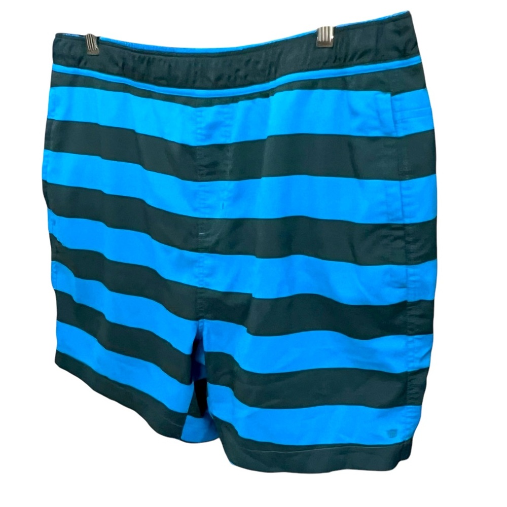 MACK WELDON MENS BLUE STRIPED LINED SWIM TRUNKS WITH POCKETS SIZE X-LARGE